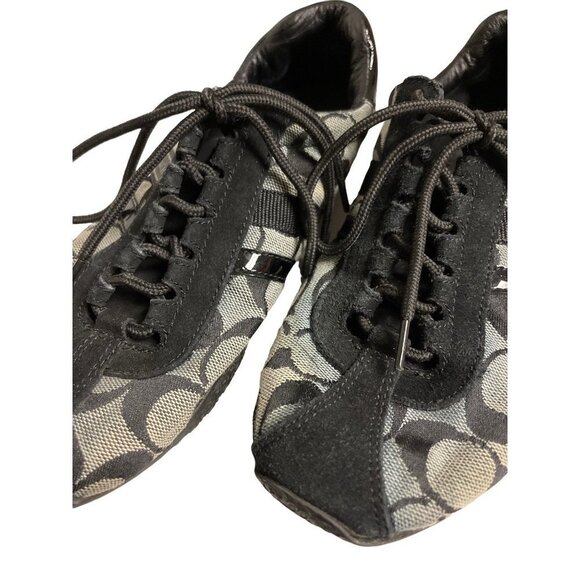 Coach Signature Katelyn Jacquard Logo Lace Up Sneakers black Women's Size 7 - Picture 6 of 9